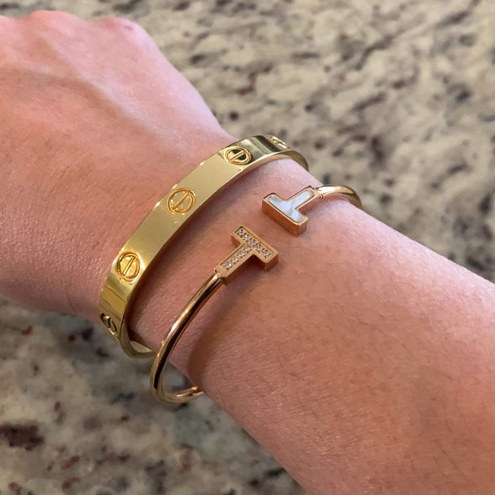 18K Rose gold plated bangle 16cm - Picture 3 of 3